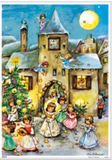 Korsch Papier-Adventskalender Nostalgie mit Glimmer A4 - Engel mit Sternenstab