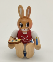 SIGRO Deko-Holzhasen, Material: Holz, Farbe: bunt, Maße: 7 x 3,5 x 3 cm, aus der Vogtland-Souvenir-Kollektion  -  Motiv  3