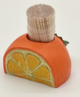 Silea Zahnstocher-Spender, Material: Poly, Farbe: bunt, Maße: ca. 7 x 7 cm, für den alltäglichen Gebrauch und ein Hingucker auf jedem Buffet, Made in FRANCE  -  Orange