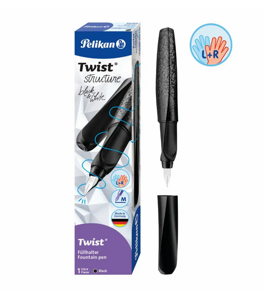 Pelikan Füller Twist structure Black M  für Rechts-und Linkshänder