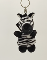 Schlüsselanhänger Zebra, Material: Plüsch, Farbe: schwarz-weiß gestreift, Maße: 10 x 5 cm, aus der Nici-Kollektion