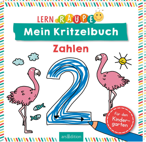 www.arsedition.de

Spielend lernen!
Dieses Buch enthält viele unterschiedliche Mal- und Doodleaufgaben, mit denen Kindergartenkinder ab 3 Jahren spielend leicht ihre Feinmotorik trainieren und&nbsp;ein&nbsp;erstes Zahlenverständnis&nbsp;aufbauen können.&nbsp;

Praktisches Format:&nbsp;Bei 40 unterschiedlichen Malaufgaben kommt keine Langeweile auf!&nbsp;Das Kritzelbuch passt in jede Tasche und ist immer mit dabei&nbsp;
Lernspaß garantiert:&nbsp;Hier werden auf spielerische Art und Weise die Zahlen von 1 bis