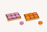 Teelicht-Set "Gerbera", 6-teilig, Material: Wachs, Größe eines Teelicht: 4,0 x 4,0 cm, Klarsichtverpackung
