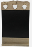 Memo-Kreidetafel im Landhausstil, Material: Holz/Kreidebeschichtung, Farbe: grau-schwarz-weiß, Maße: 24 x 38 cm, zum Hängen