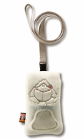 Kleines Täschchen Schaf"Jolly Mäh" zum Umhängen mit Klettverschluss, Material: Plüsch, Maße: 12 x 8 cm, eignet sich für den 1. Schlüssel, die Fahr- oder Essenskarte, ein kleines Handy, Taschentücher u.a., aus der NICI-Kollektion - weiß