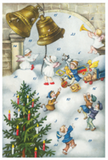 Nostalgische Adventskalender-Karten "Weihnachtsengel" mit Umschlag im C6-Format, Material: starkes Papier als Doppelkarte, Farbe: Multi Colour mit Glimmer, Maße: 17 x 11,5 cm, machen Sie Ihren Lieben, Freunden oder auch Geschäftspartnern eine Freude - Engel auf olken