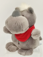 Nilpferd "Rudi" mit Halstuch, Material: Plüsch,Farbe: grau, Maße: 13 x 7 x 8 cm, Altersempfehlung: ab 3 Jahren, aus der Nici-Kollektion - rotes Halstuch