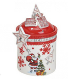 Keramik-Keksdose "Merry Christmas", Material: Keramik, Maße: 10 x 10 x 18 cm