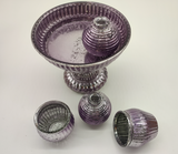 HOFF Interieur  Plissierte Glasschale mit Fuß lila 5-teilig