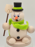 SIGRO  Räucherfigur "Schneemann mit Schal, Zylinder und Wackelaugen" 16 x 9,5 cm