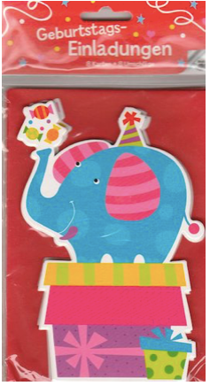 Trendhaus - Kindergeburtstags-Einladungen - Elefant