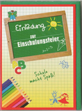 fine line cards - Einladungen Schulanfang - Tafel/Stifte