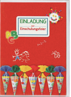 fine line cards - Einladungen Schulanfang - Rot