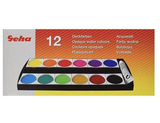 Geha Deckfarbkasten mit 12 kräftigen Farben und 1 Tube Deckweiß
