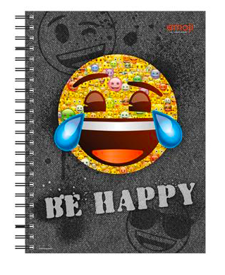 Undercover - Collegeblock Emoji kariert - Be Happy
