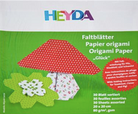 Heyda 20-48 755 49 - Origami Faltblätter Glück, 10 x 10 cm  - 80 g/m²  - beidseitig bedruckt  - sortiert  - 30 Blatt, 20 x 20 cm