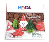 Heyda Origami Faltblätter  "Nikolaus und Tanne"  Blattanzahl: 30   Farbe: rot/weiß und grün/weiß  beidseitig bedruckt, 20 x 20 cm
