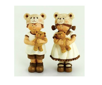 Goldbach Geschwister mit Teddys und Bärenmützen braun/beige 12,5 cm Höhe 