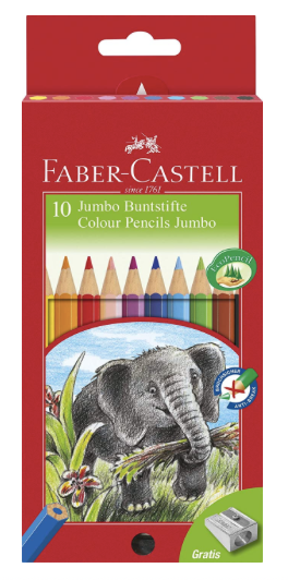 Faber-Castell Jumbo Buntstifte 10 Stück + 1 Spitzer