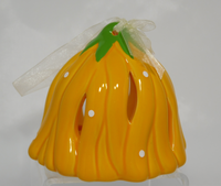 Andrea Design Keramik Blüten-Glocke 12cm - Orange geriffelt