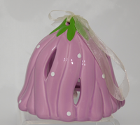 Andrea Design Keramik Blüten-Glocke 12cm - Violett geriffelt