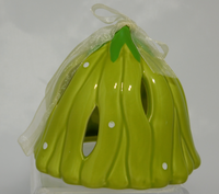Andrea Design Keramik Blüten-Glocke 12cm - Grün geriffelt