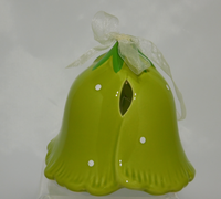 Andrea Design Keramik Blüten-Glocke 12cm - Grün glatt