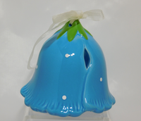 Andrea Design Keramik Blüten-Glocke 12cm - Blau glatt