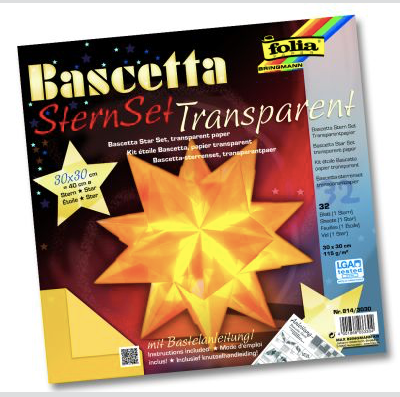 Bringmann Bascetta Stern-Set 30 x 30 cm - transparant - gelb