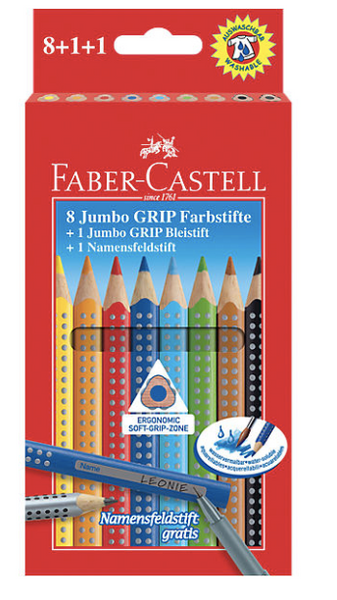 Faber-Castell Jumbo GRIP Farbstifte 8+1+1