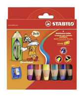 Stabilo Multitalent-Stifte Woody 3in1 6 Stück - 6er Pack mit Spitzer