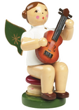 Schulte Engel -musizierend- , verschiedene Musikinstrumente, Höhe: 6,5 cm, Holz/farbig, Handbemalt, Gitarre, Weihnachtsdekoration ,Import