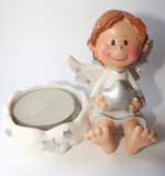 Wurm Teelicht-Halter "Engel mit Stern"