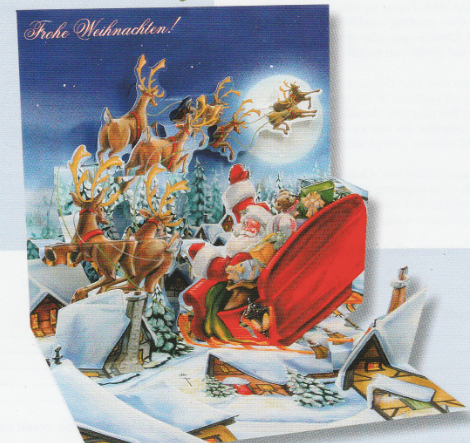Up with Paper Pop up Weihnachtskarte - Sleigh Ride
