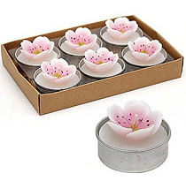 SIGRO Teelicht-Set Kirschblüte 6teilig